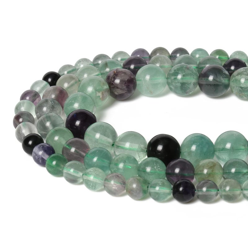 Xilitata 35pcs 10mm Natural Stone Beads Fluorite Beads Crystal Gemstone for Jewelry Making  DIY Bracelet Necklace - Image 5